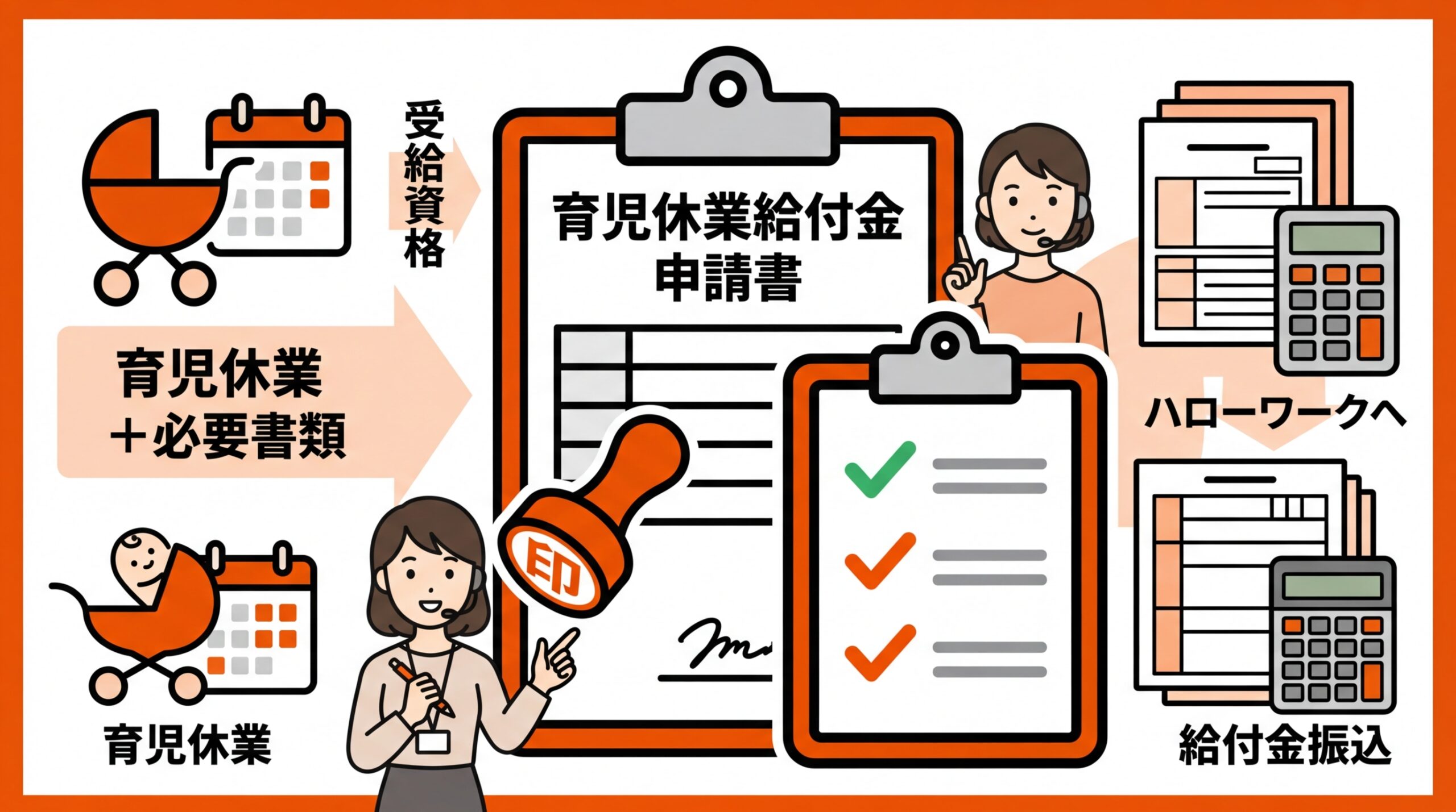 育児休業給付金 申請 手順 アイキャッチ画像