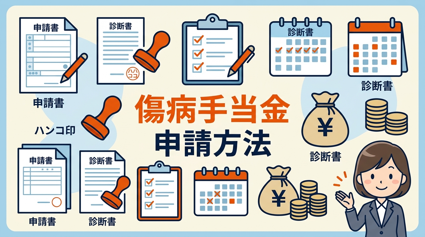 傷病手当金 申請 方法 アイキャッチ画像