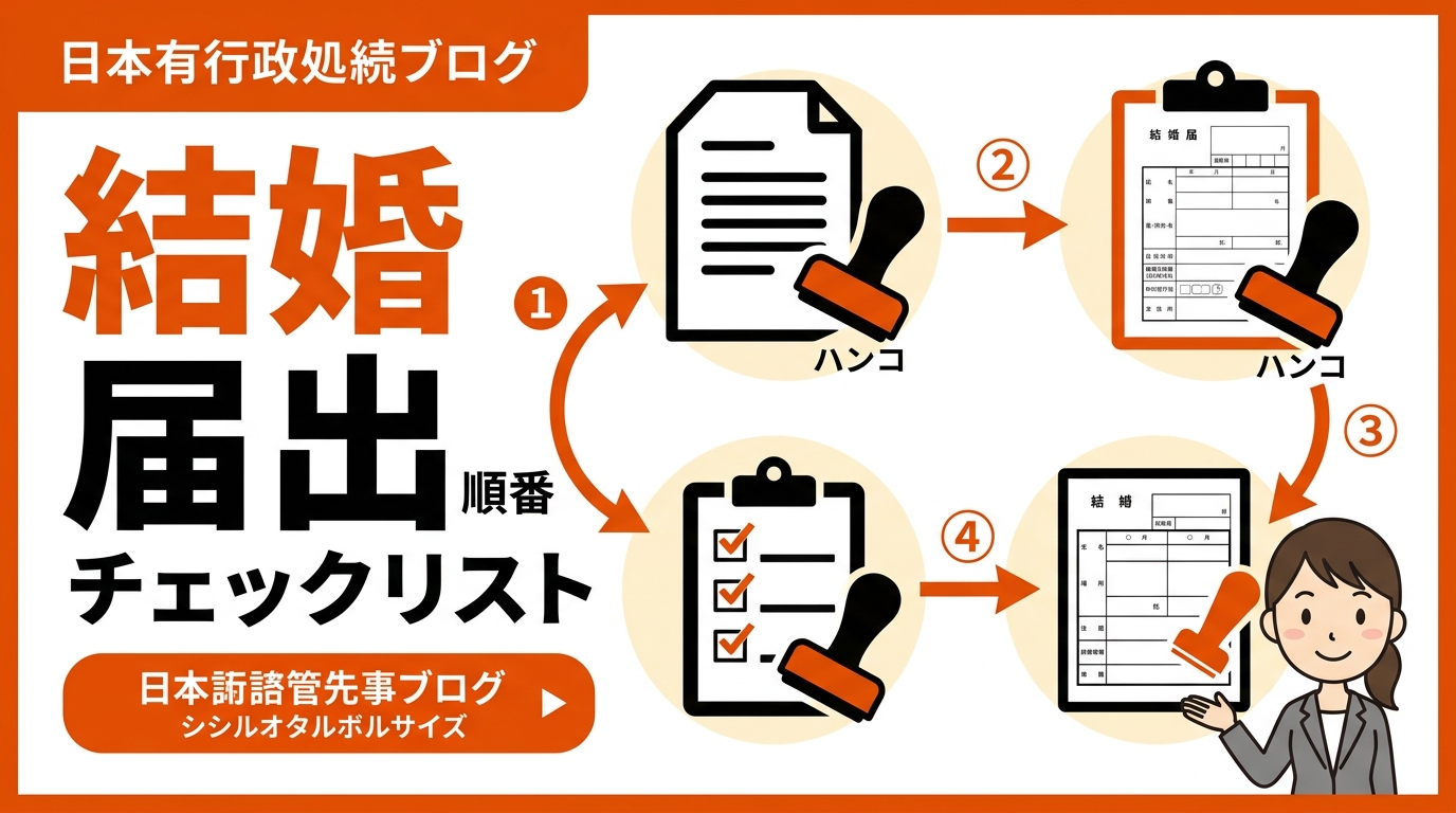 結婚 届出 順番 チェックリスト アイキャッチ画像