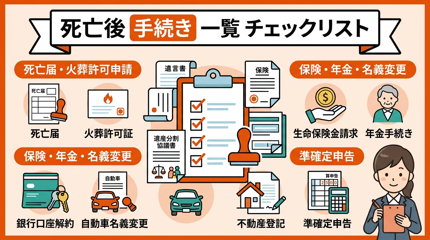 死亡後 手続き 一覧 チェックリスト アイキャッチ画像