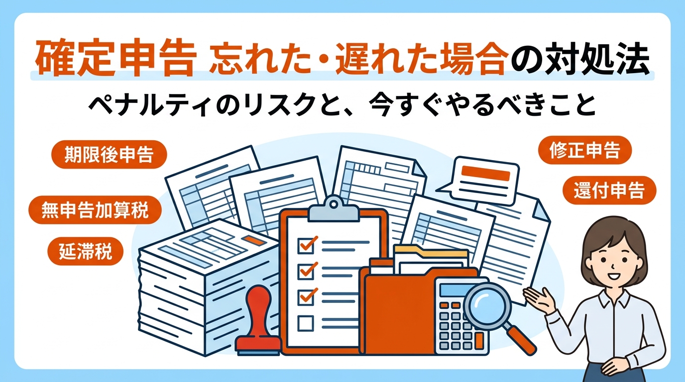 確定申告 忘れた 遅れた ペナルティ 対処法 アイキャッチ画像