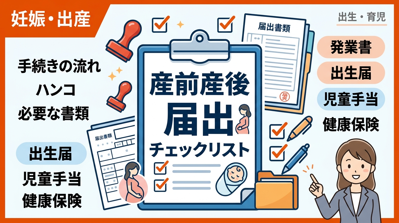 産前産後 届出 チェックリスト アイキャッチ画像
